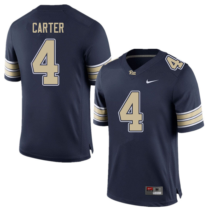 Men #4 Daniel Carter Pitt Panthers College Football Jerseys Sale-Home Navy
